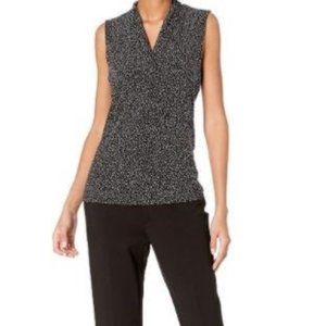 Anne Klein Pleat V-Neck Top